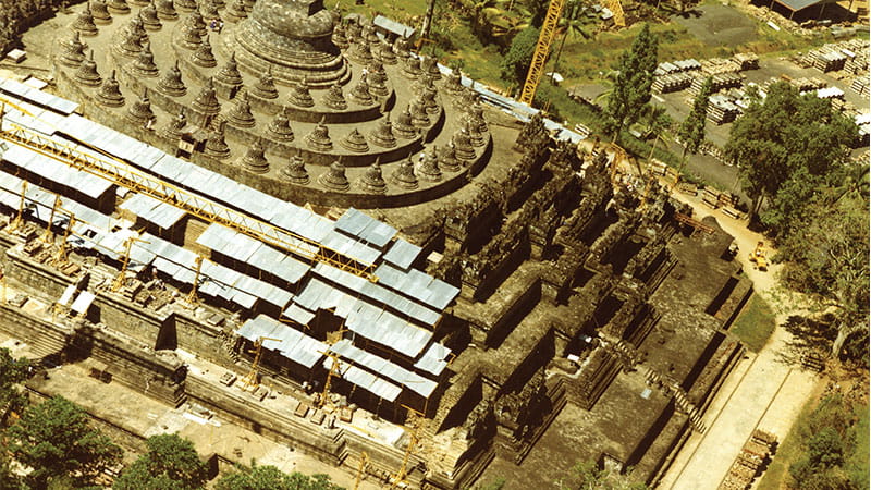 Borobodur, Indonesie in 1950