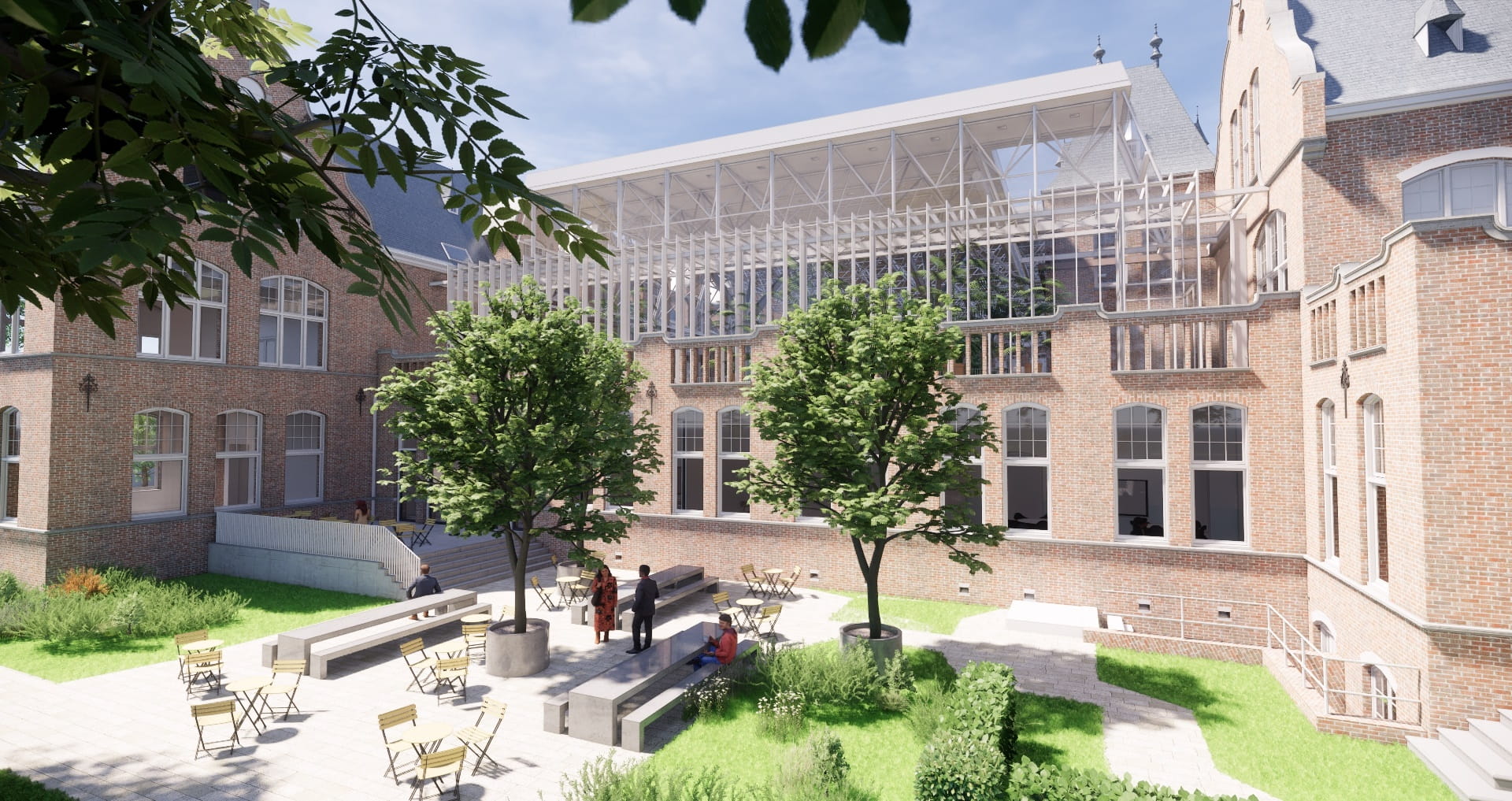 Schets ontwerp mijnbouw gebouw
