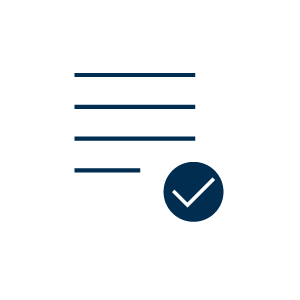 Icon with checklist and checkmark