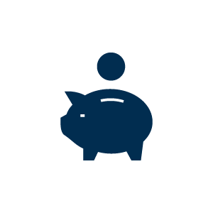 Saving icon with piggy bank