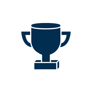 Prestatiepictogram met trofeesymbool