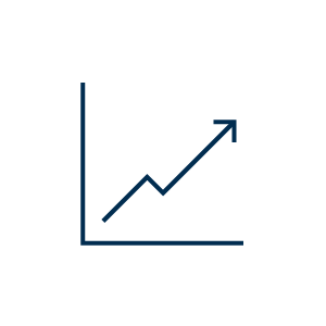 Line chart symbol showing growth or progress