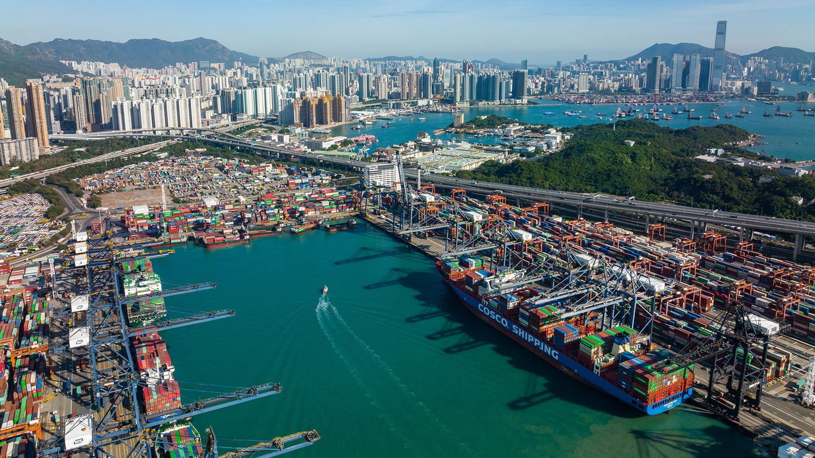 Haven dichtbij een stad