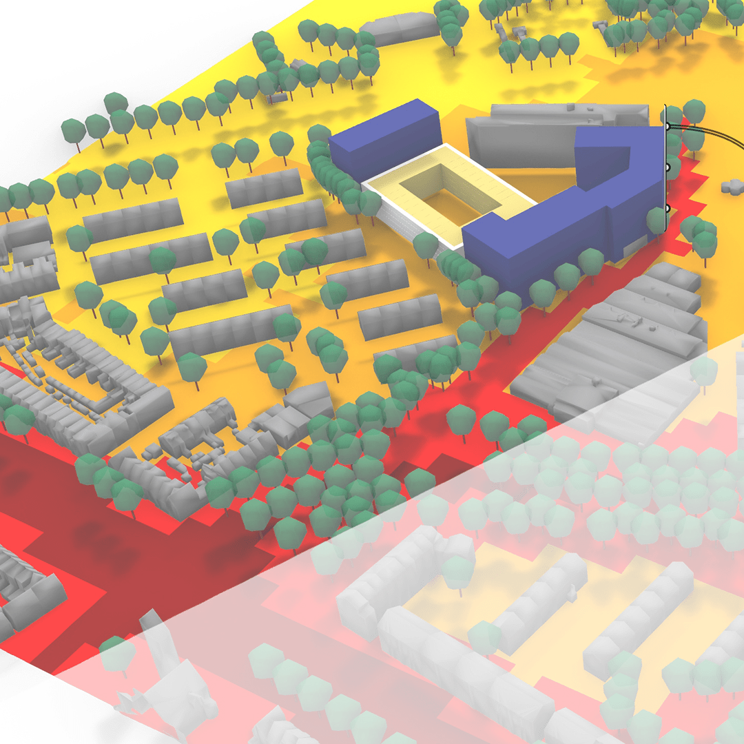 Digitale tekening van een gebied