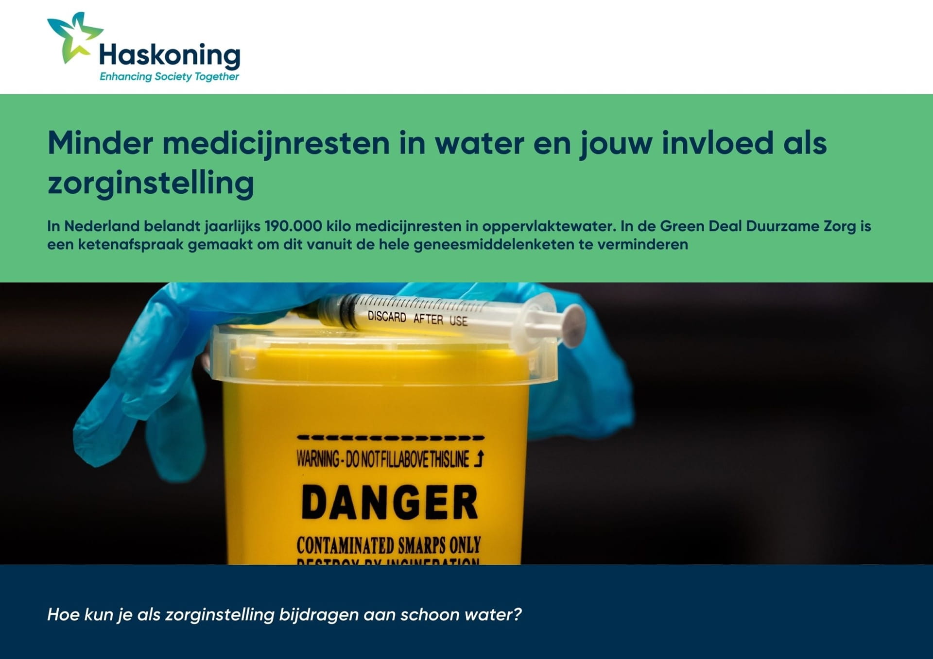 Medicijnresten in oppervlaktewater en eem foto met een gevaarlijke vloeistof