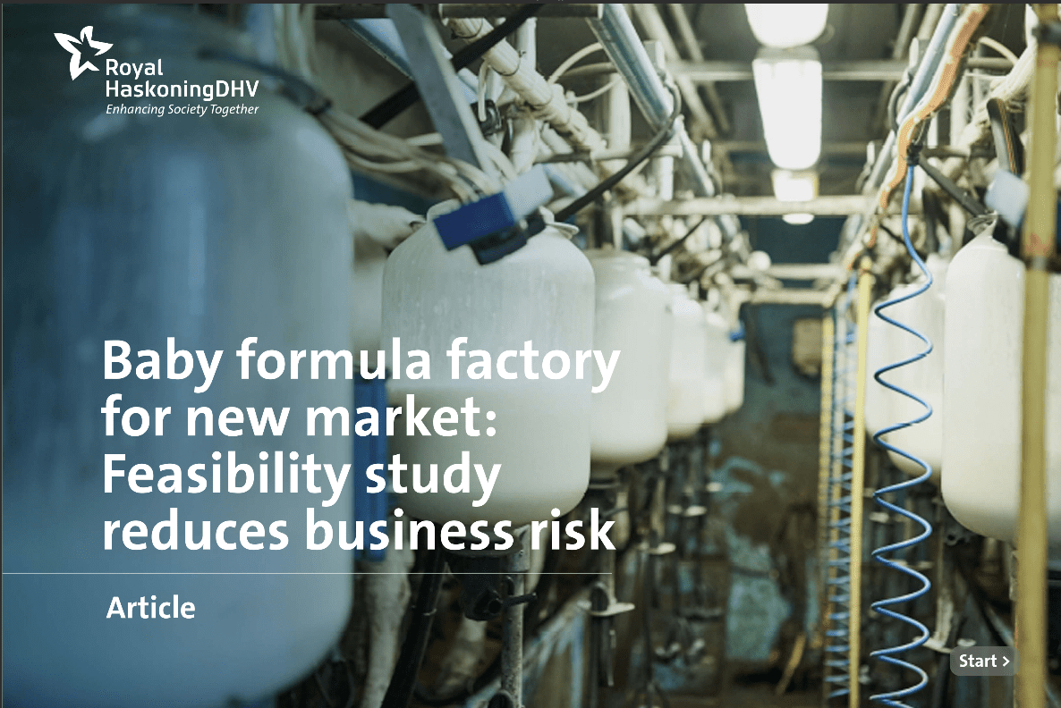 Haalbaarheidsonderzoek vermindert bedrijfsrisico bij babyvoedingfabriek  - Voorblad