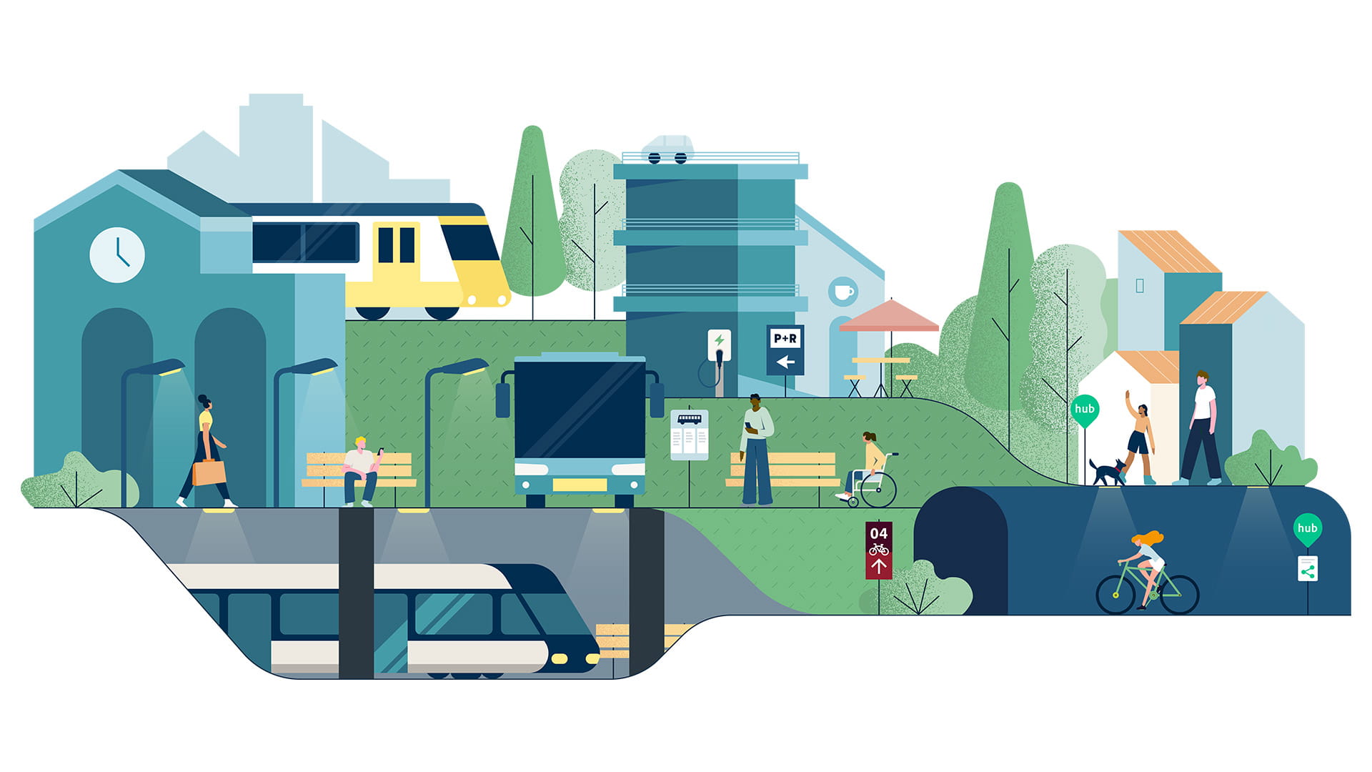mobiliteitshubs illustratie