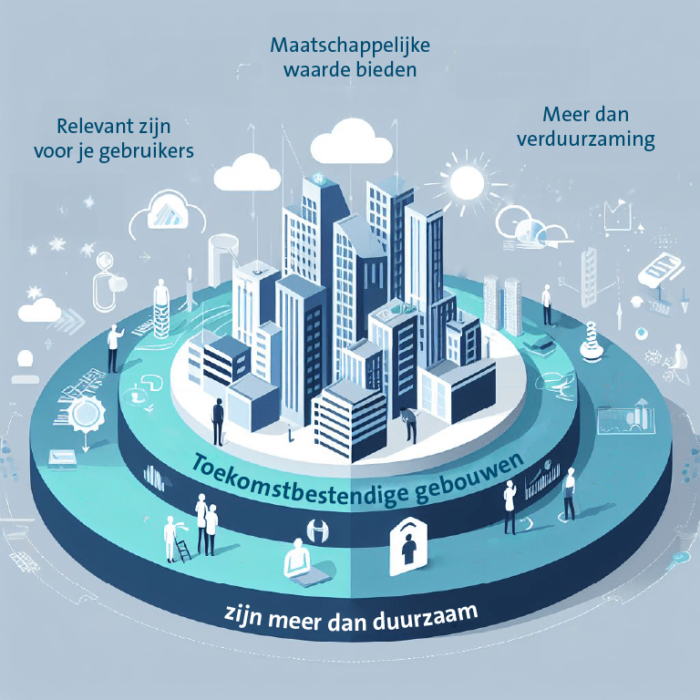 Infographic van toekomstbestendige gebouwen zijn meer dan duurzaam