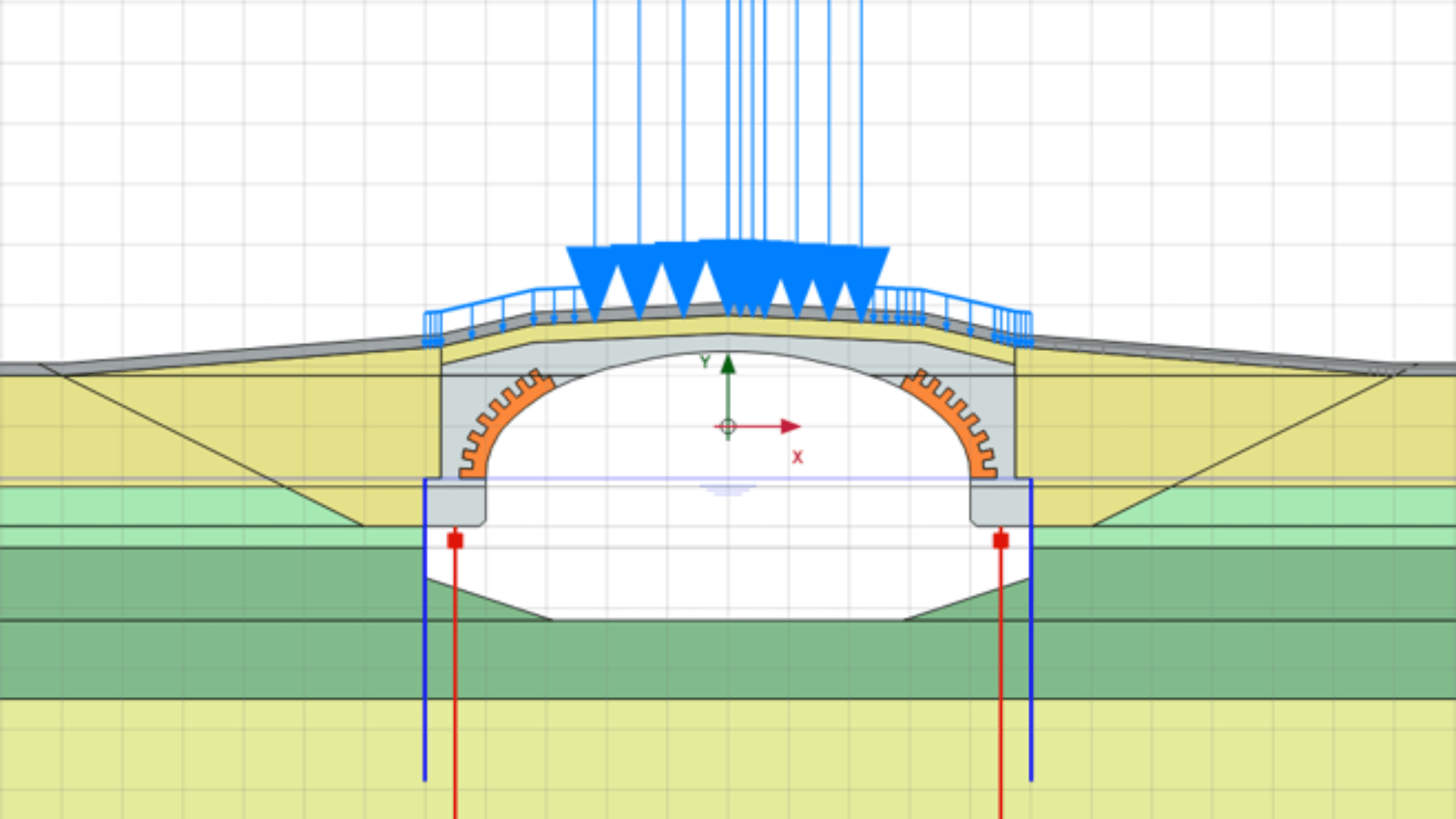 Digitale tekening van een brug