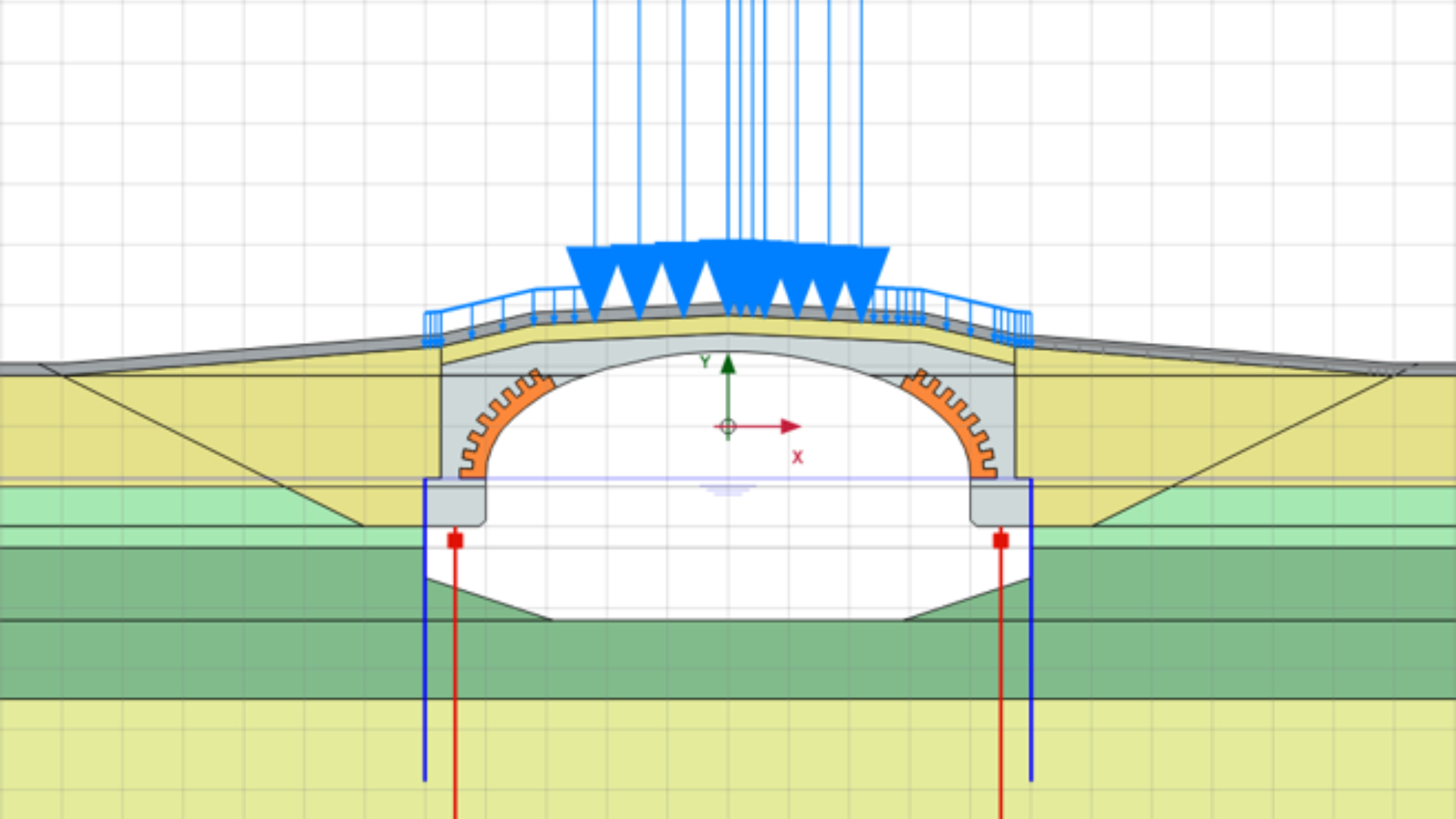 Digitale tekening van een brug