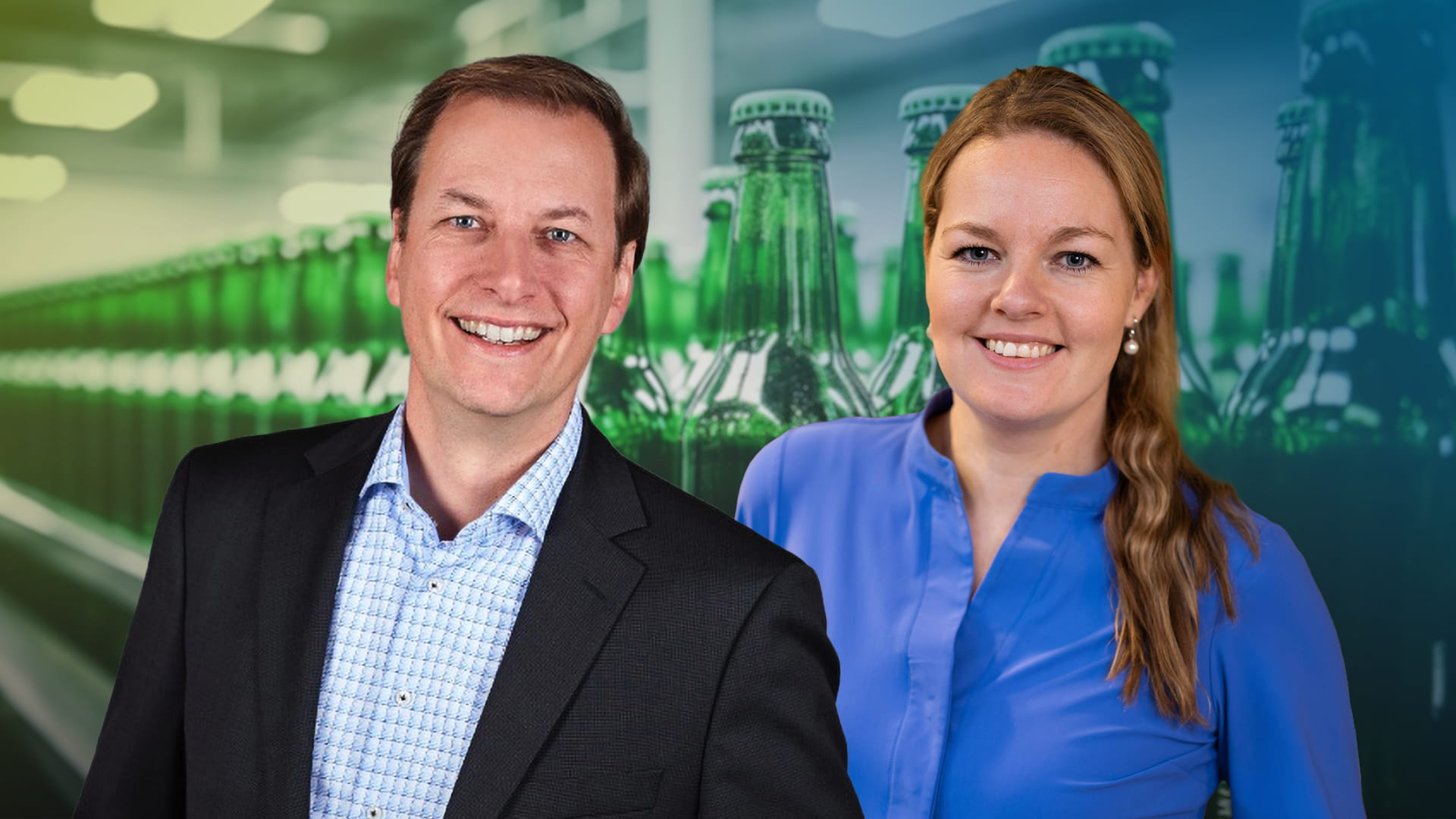 Magne Setnes, Chief Supply Chain Officer Heineken and Sabine Bink, Global Director Industry & Buildings, Royal HaskoningDHV