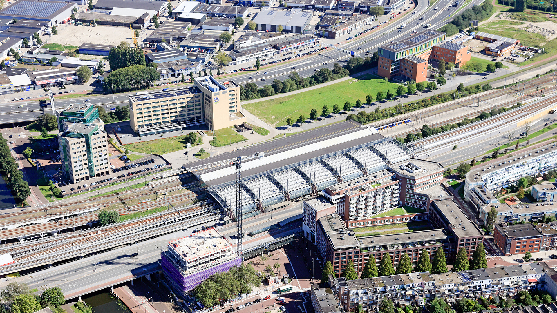 Luchtfoto spoorgebied Schiedam