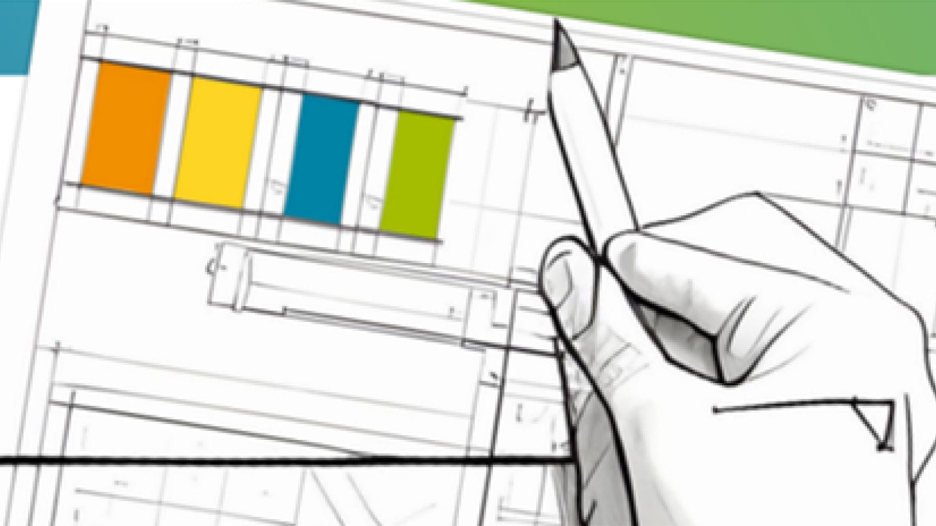 Schets met hand en pen