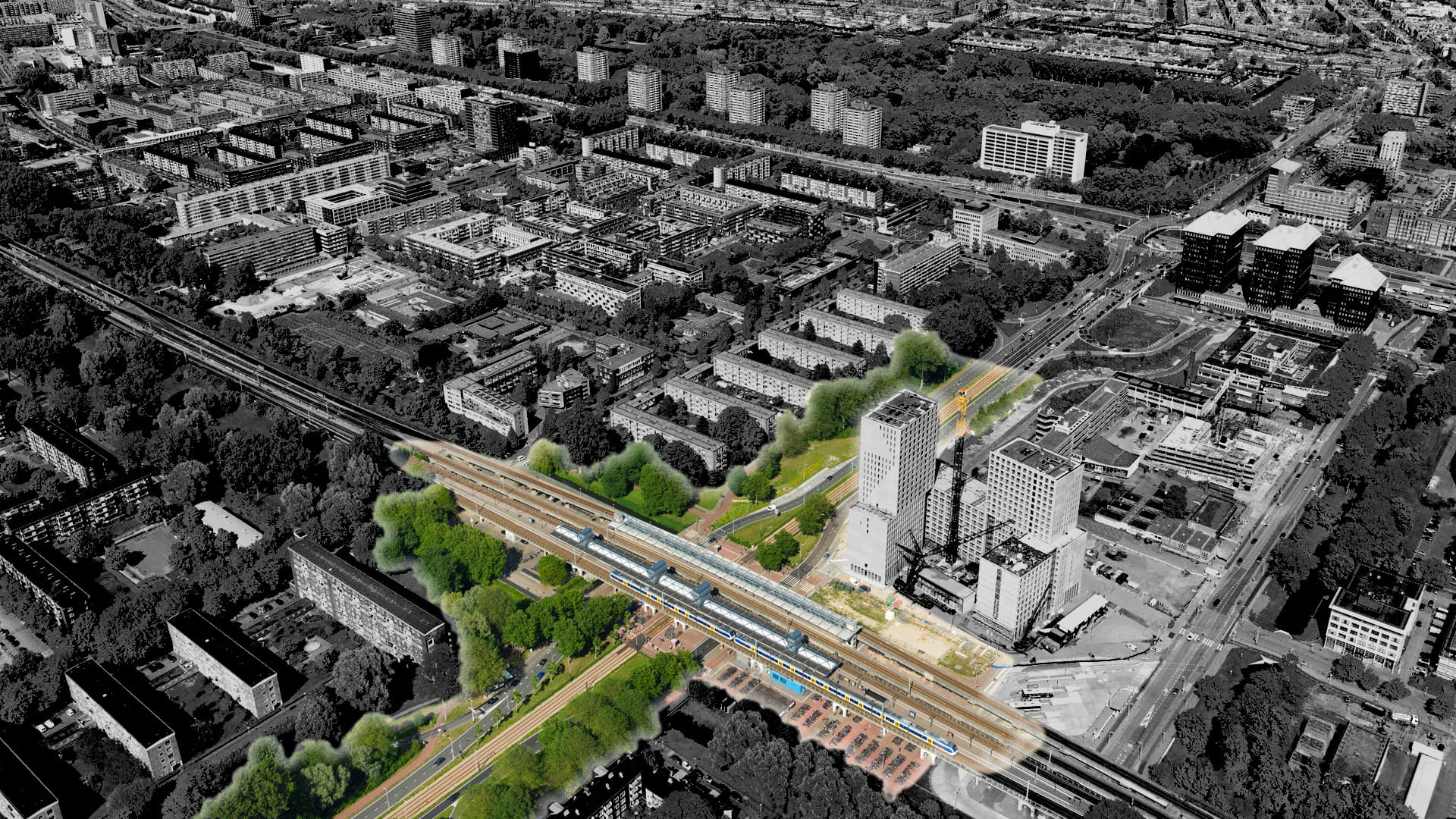 Luchtfoto station Amsterdam Lelylaan