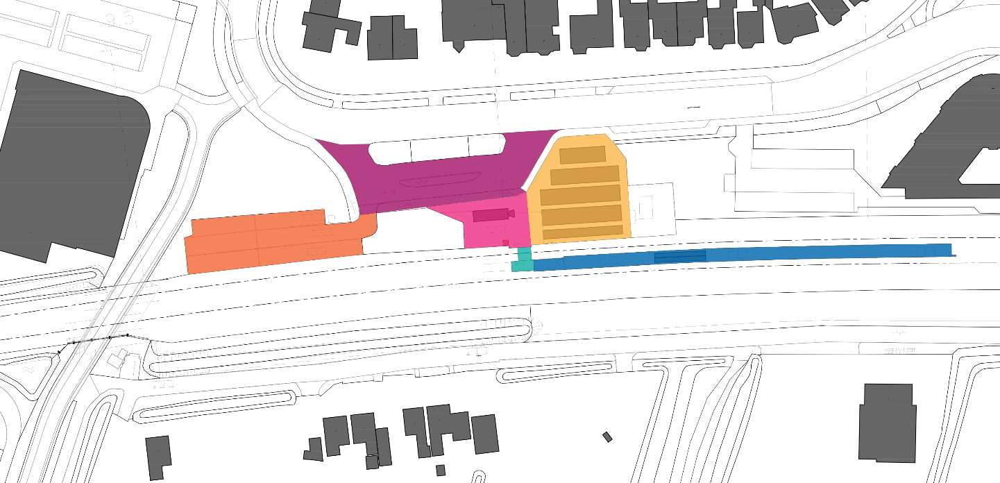 Vlekkenplan OV-Knoop Franeker in de huidige situatie