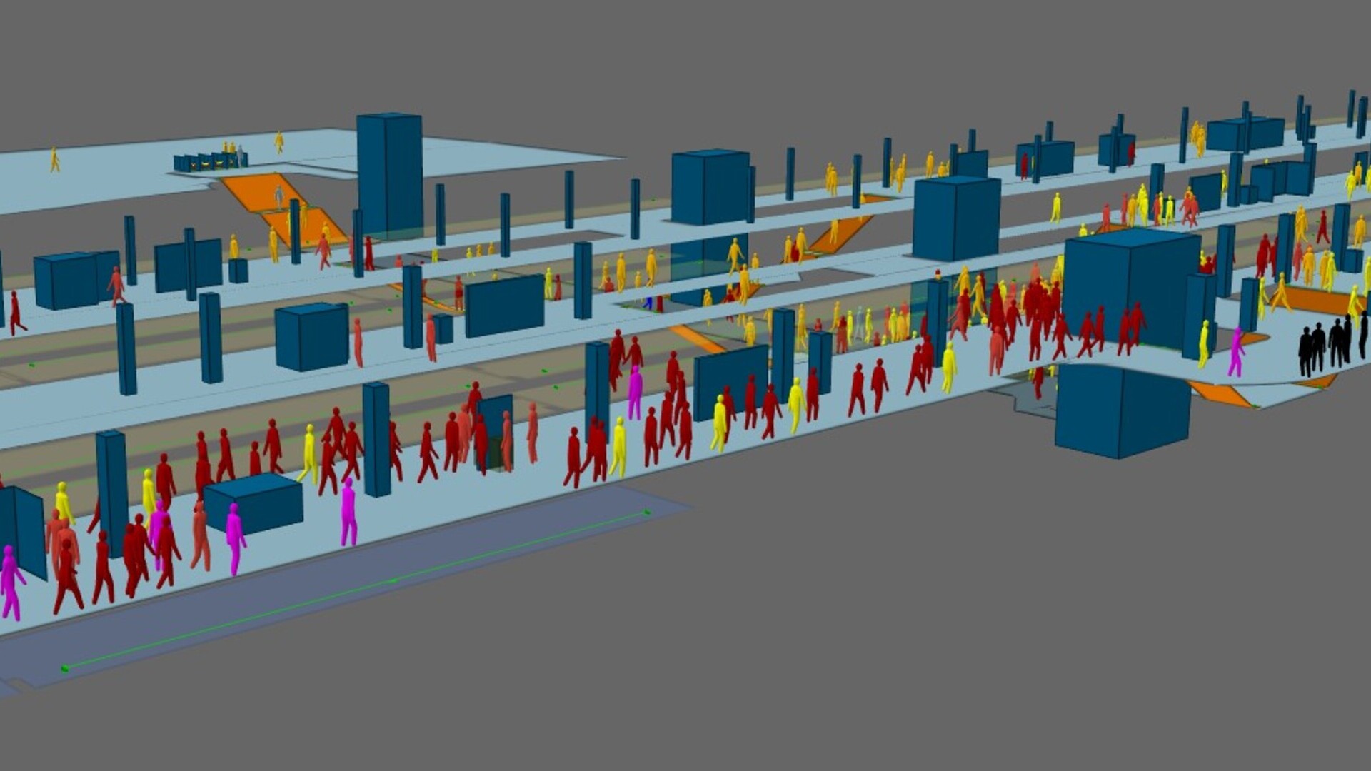 3D-weergave van het simulatiemodel