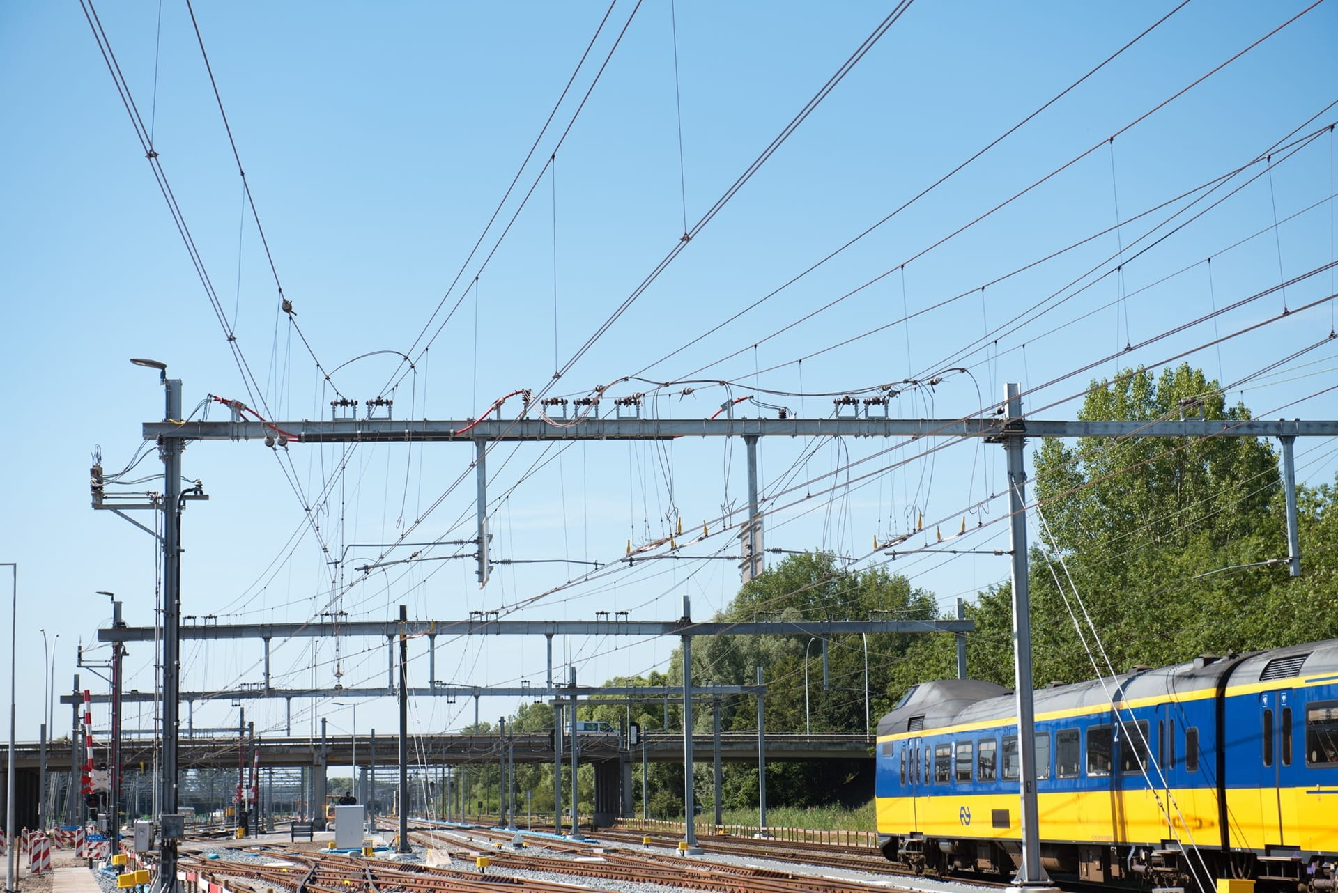Train and overhead lines