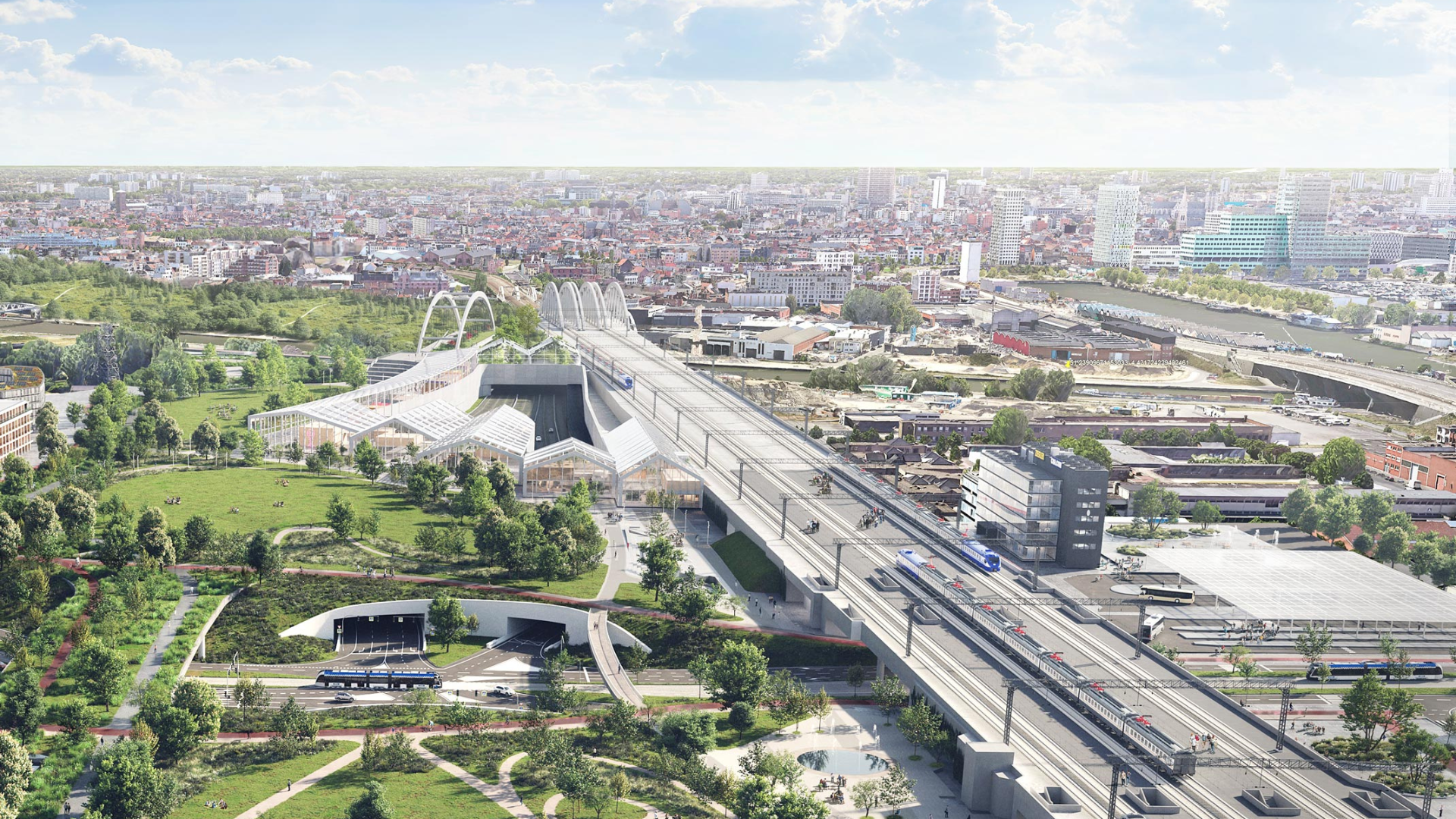 Overkapping ter hoogte van de Groenendaallaan