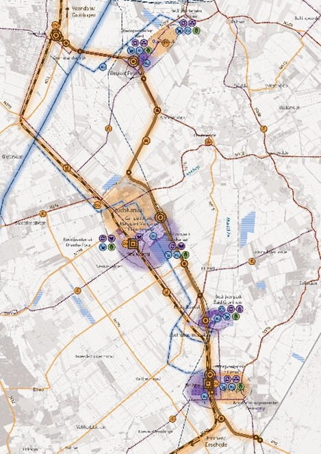 Kaart van N366 regio