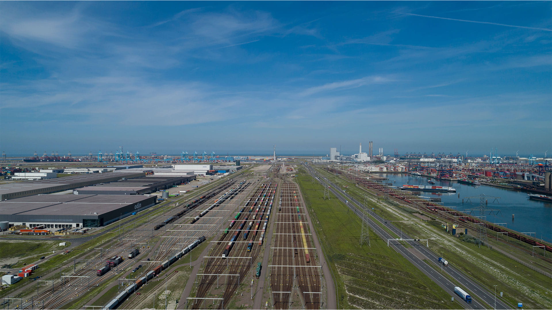 Industrial area in the Port of Rotterdam in The Netherlands