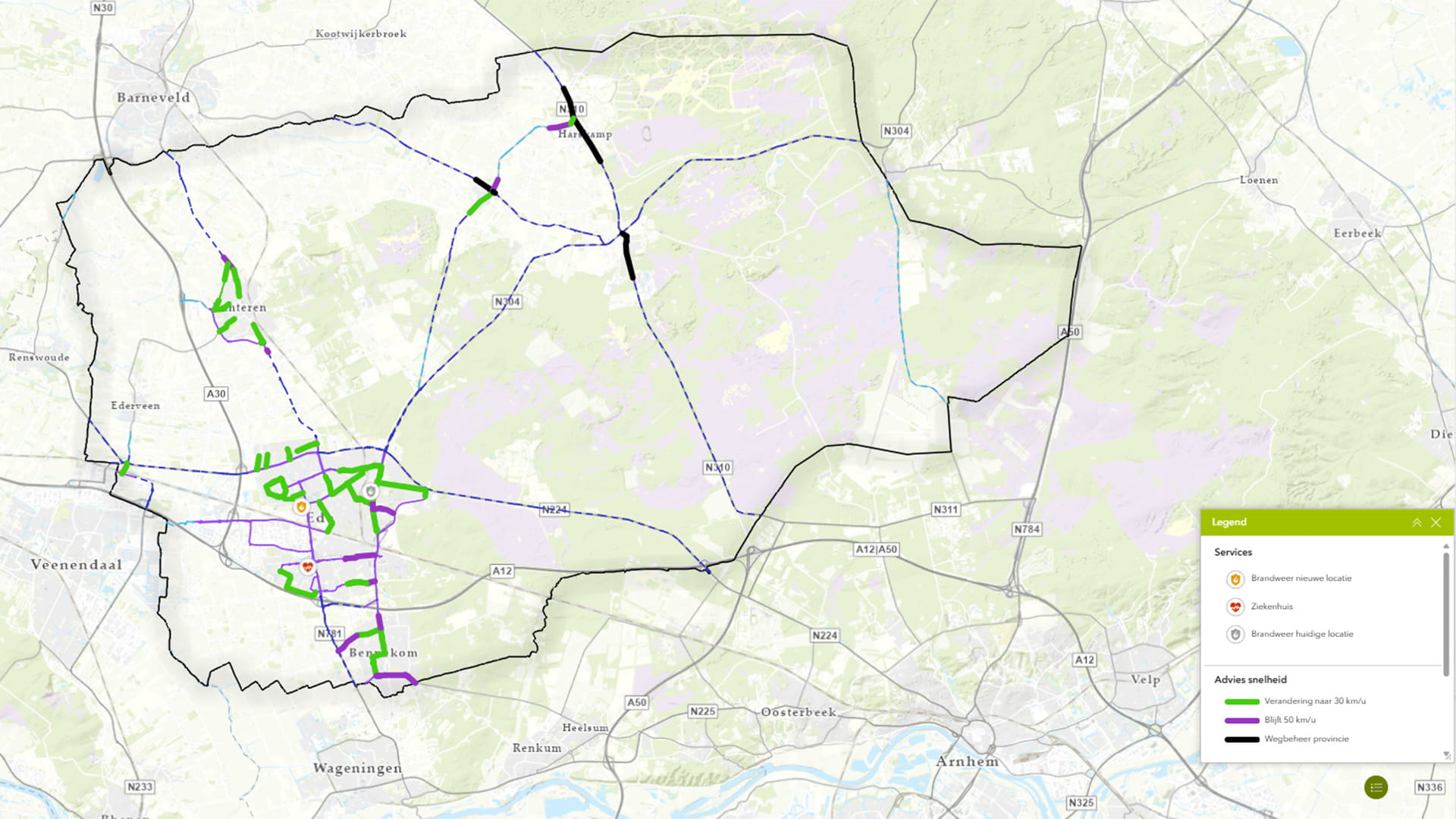 GIS analyse advies Haskoning per wegvak in Ede ten behoeve van GOW30 keuzes