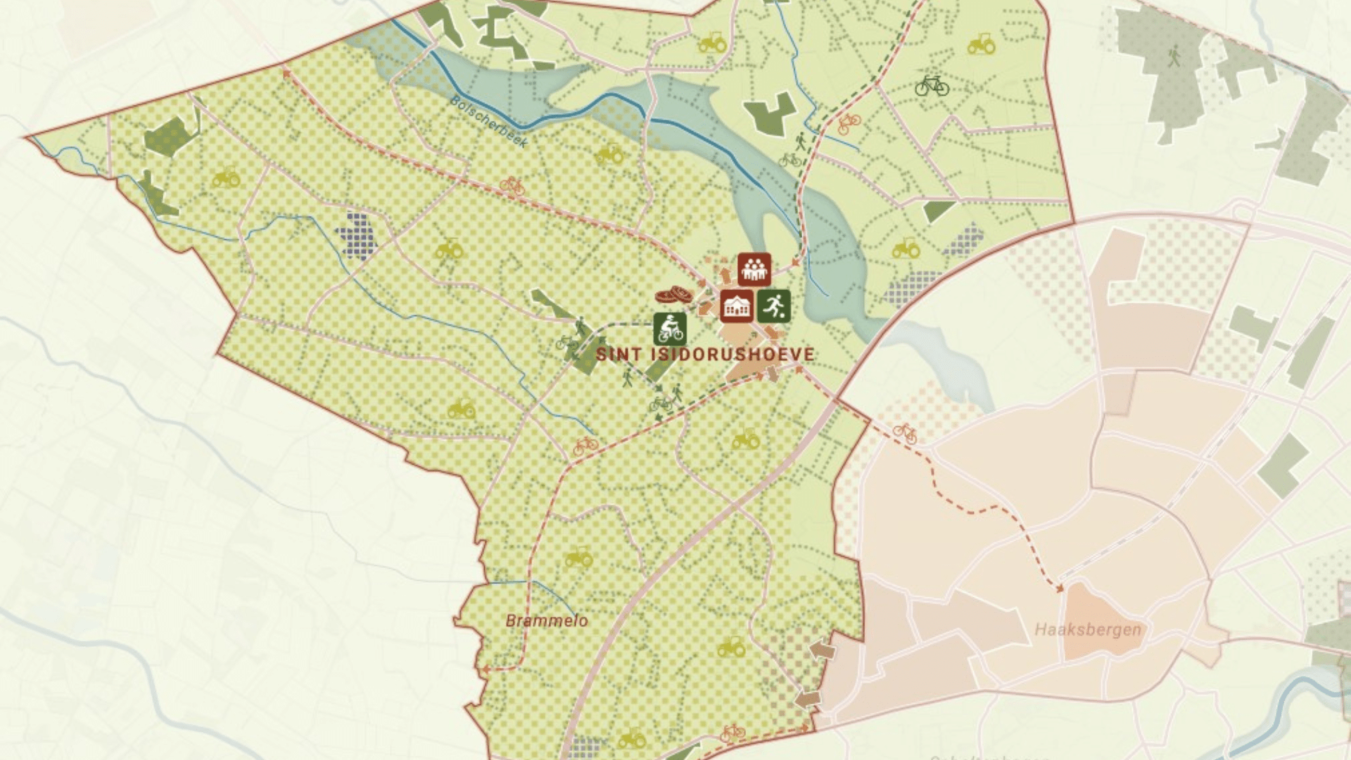 Ilustratie als uitwerking van de omgevingsvisie van de gemeente Haaksbergen met een details voor de Isidorushoeve