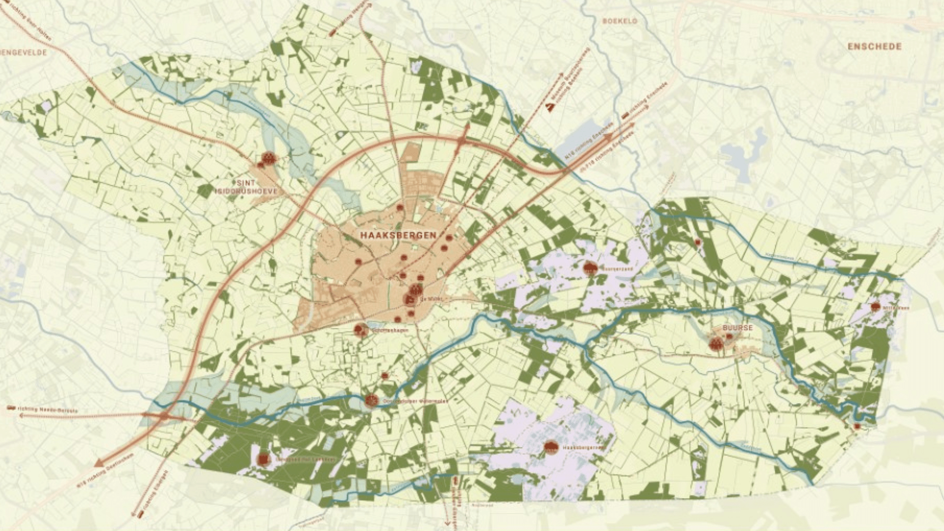 Illustratie van de uitwerking van de omgevingsvisie voor de gemeente Haaksbergen