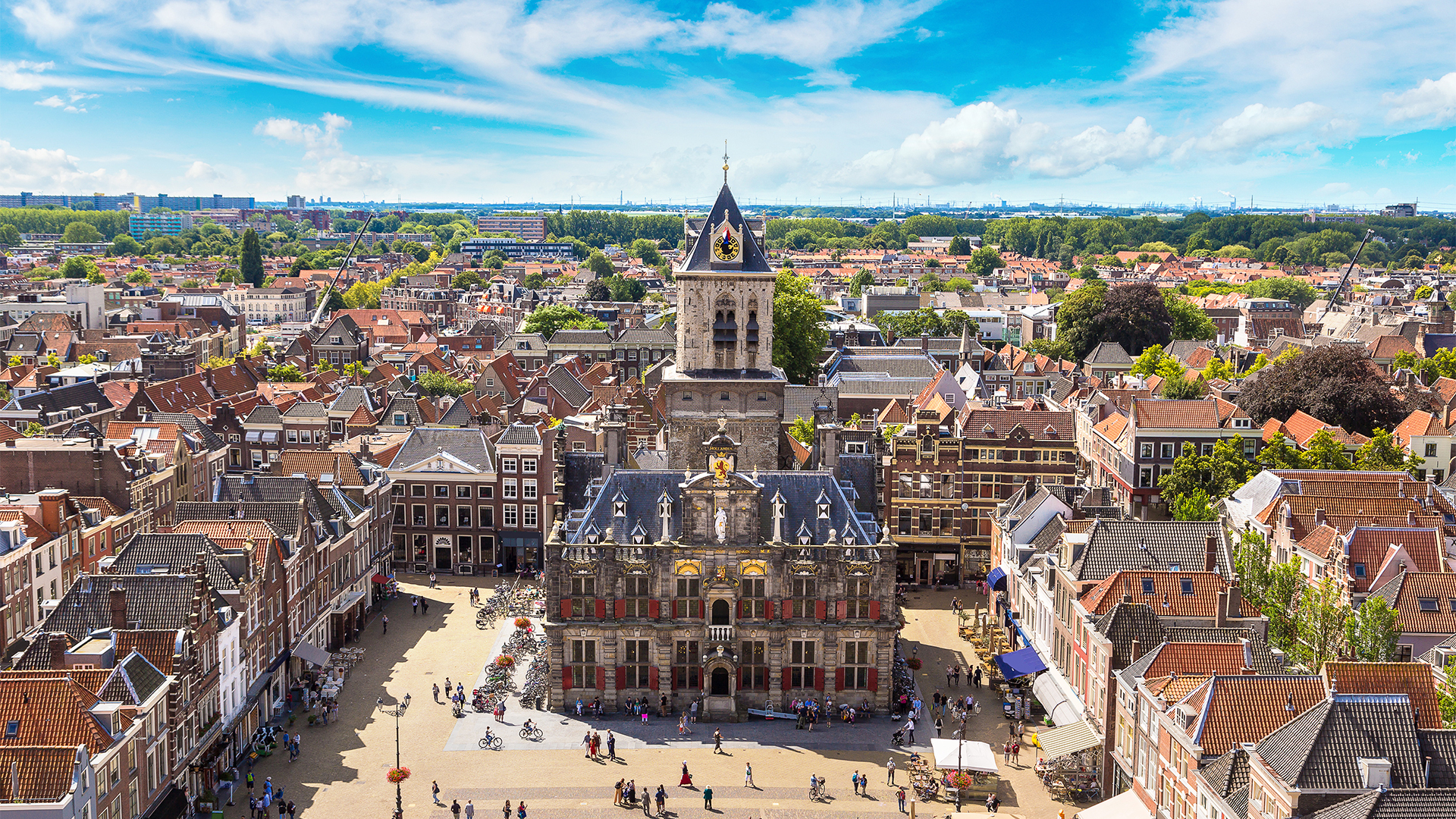 Panoramic view of Delft