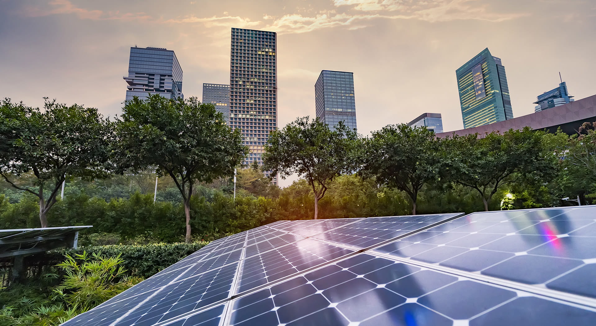 Zonnepanelen in stedelijke omgeving