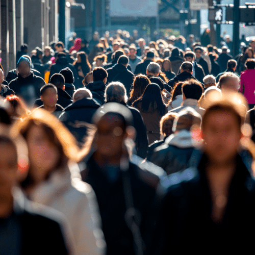 Foto van mensen op straat