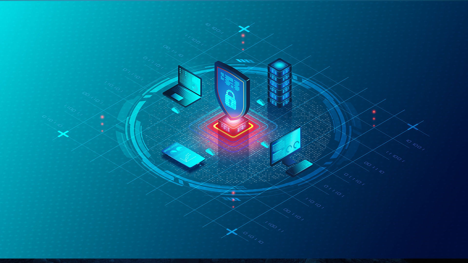 Endpoint Protection Concept - 3D Illustration
