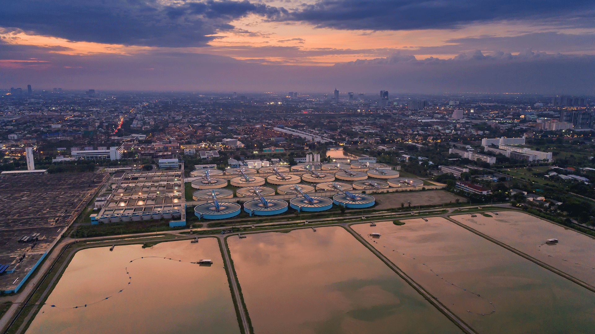 overzicht van een waterreinigingsinstallatie