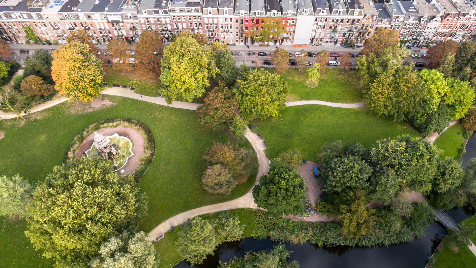 luchtfoto van klimaatbestendige en waterrobuuste stad